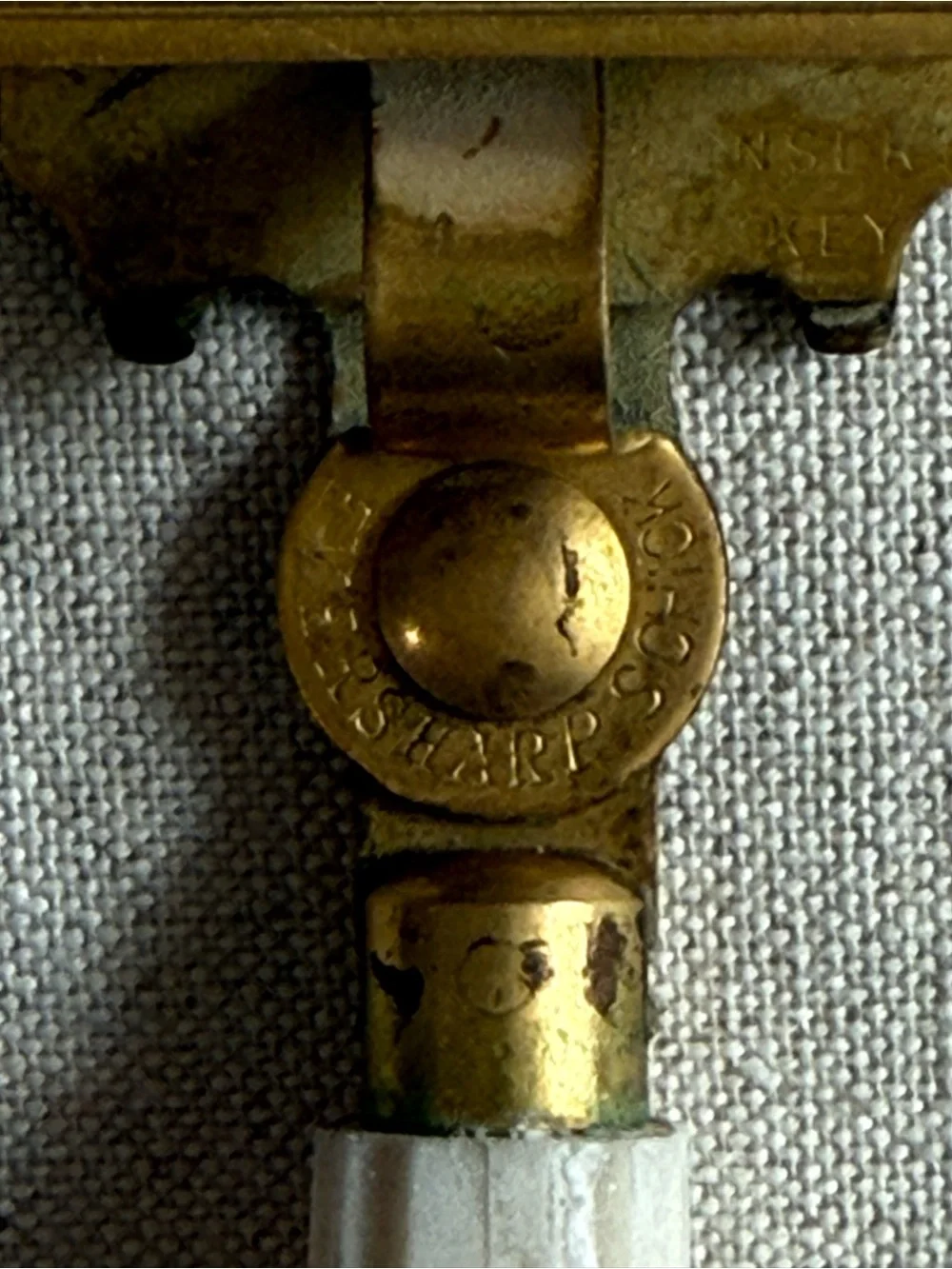 Brass and Cream Vintage-Style Safety Razor Handle